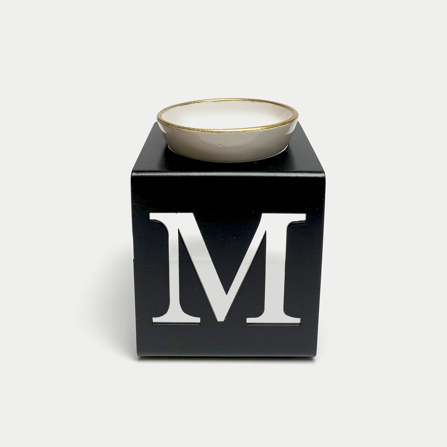 AROMA OIL BURNER METAL LETTER M STAND